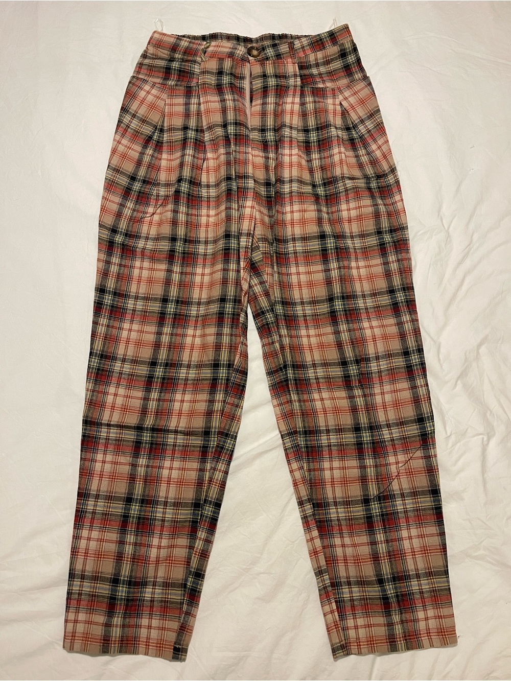 Listicle Dressed in Lala Plaid High Rise Trousers Pants Size L